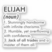 Elijah name, Editable name, Custom name Sticker (Voorkant)