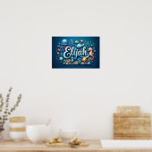 Elijah Ocean Nursery Onderwater Zee Animals Poster (Keuken)