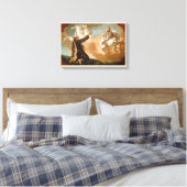 Elijah opgenomen in een vuuraanval door G. Angeli Canvas Afdruk (Insitu (Slaapkamer))