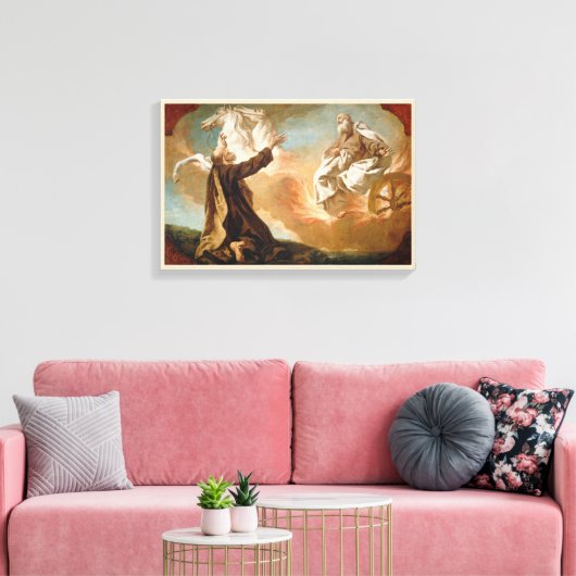 Elijah opgenomen in een vuuraanval door G. Angeli Canvas Afdruk (Insitu (Woonkamer))