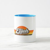 Elijah Retro Sunset Name Design Mok (Midden)