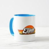 Elijah Retro Sunset Name Design Mok (Voorkant links)