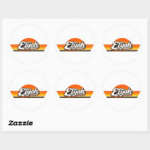 Elijah Retro Zonsondergang Naam Design Ronde Sticker (Vel)