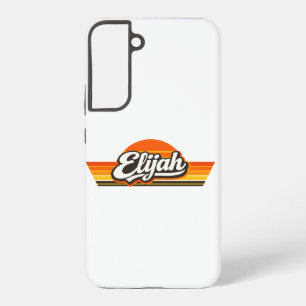 Elijah Retro Zonsondergang Naam Ontwerp Samsung Galaxy Hoesje