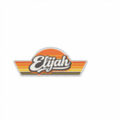 Elijah Retro Zonsondergang Naam Ontwerp Sticker (Voorkant)