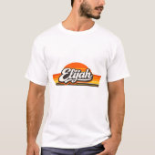 Elijah Retro Zonsondergang Naamontwerp T-shirt (Voorkant)