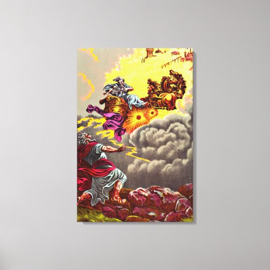 Elijah stijgt naar de hemel omwikkeld canvas (Voorkant)