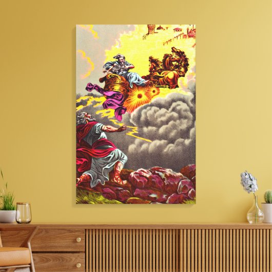 Elijah stijgt naar de hemel omwikkeld canvas (Insitu (Woonkamer))