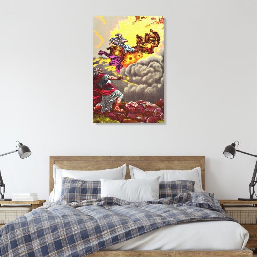 Elijah stijgt naar de hemel omwikkeld canvas afdruk (Insitu (Slaapkamer))