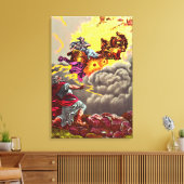 Elijah stijgt naar de hemel omwikkeld canvas afdruk (Insitu (Woonkamer))