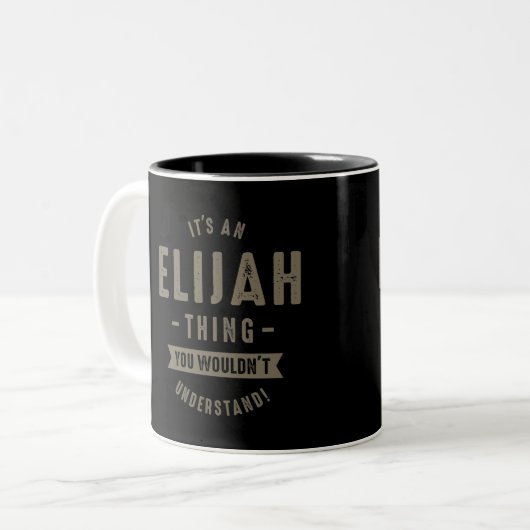Elijah Thing Tweekleurige Koffiemok (Voorkant links)