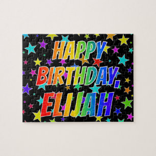 "ELIJAH" Voornaam, Fun "HAPPY BIRTHDAY" Legpuzzel