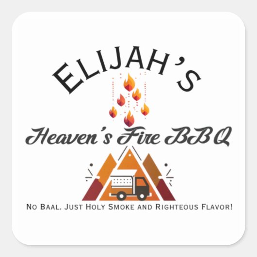Elijah's Heaven's Fire BBQ Sticker (Voorkant)