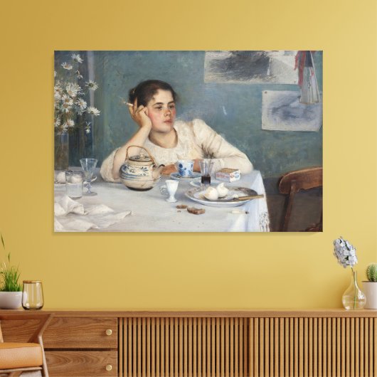 Elin Danielson-Gambogi - Na het ontbijt (1890) Canvas Afdruk (Insitu (Woonkamer))