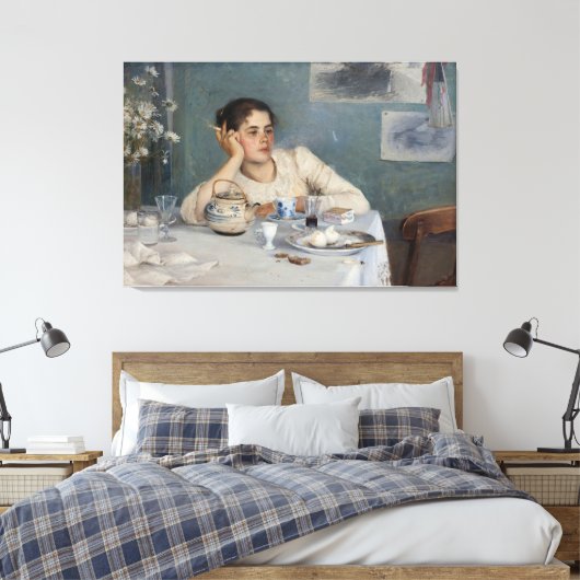 Elin Danielson-Gambogi - Na het ontbijt (1890) Canvas Afdruk (Insitu (Slaapkamer))