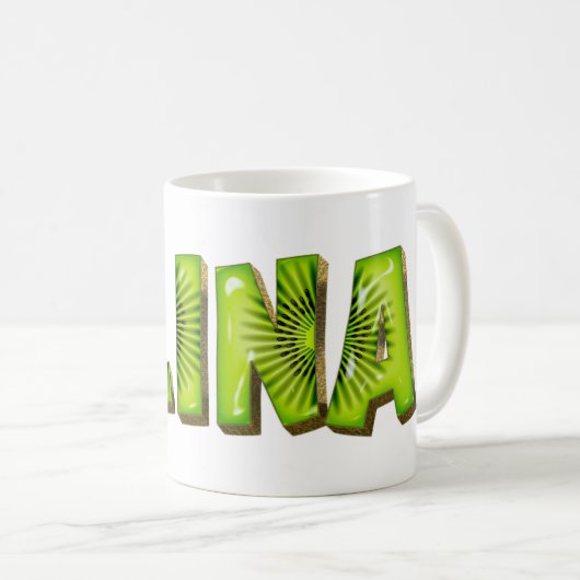 Elina Name Kiwi Style Tasse Teetasse Kaffeetasse Koffiemok (Voorkant rechts)