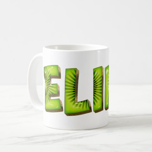 Elina Name Kiwi Style Tasse Teetasse Kaffeetasse Koffiemok (Voorkant links)