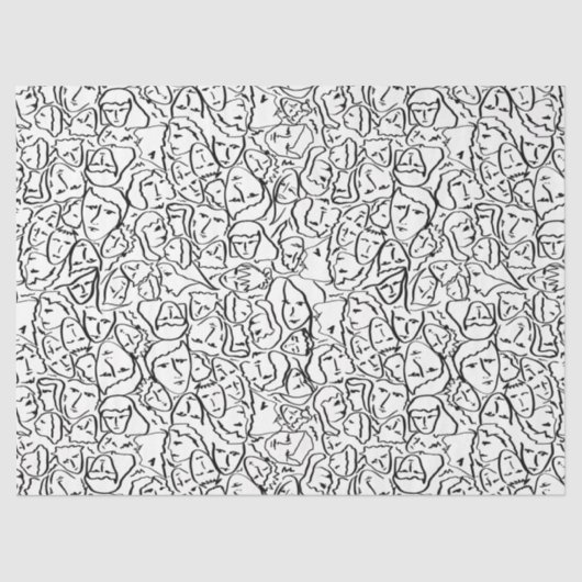 Elio's Shirt wordt in zwarte contouren op wit Tissuepapier (Voorkant)