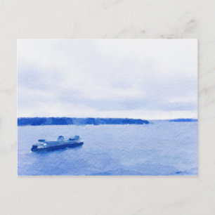 Eliot Bay Seattle Ferry Waterverf Briefkaart