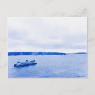 Eliot Bay Seattle Ferry Waterverf Briefkaart