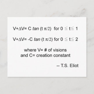 Eliot's Theorem-Briefkaart Briefkaart