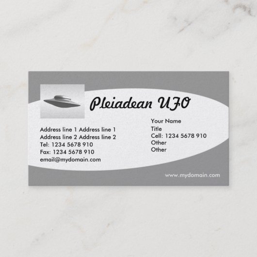 Eliptisch platina - UFO Visitekaartje (Voorkant)