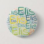 Elis Ronde Button 5,7 Cm<br><div class="desc">Elis. Show en draag deze populaire, mooie mannelijke voornaam die is ontworpen als kleurrijke tekstwolk gemaakt van horizontale en verticale krommende typografie van handletters in verschillende maten en schattige verse kleuren. Draag je positieve amerikaanse naam of show de wereld waar je van houdt of waar je van houdt. Merk met...</div>