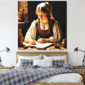 "Elisabeth", "De jonge geleerde" Canvas Afdruk (Insitu (Slaapkamer))