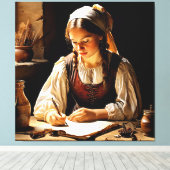 "Elisabeth", "De jonge geleerde" Canvas Afdruk (Insitu (Houten vloer))