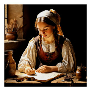 "Elisabeth", "De jonge geleerde" Perfect Poster