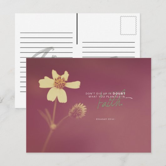 Elisabeth Elliot - Geplant in het geloof Briefkaart (Voorkant / Achterkant)