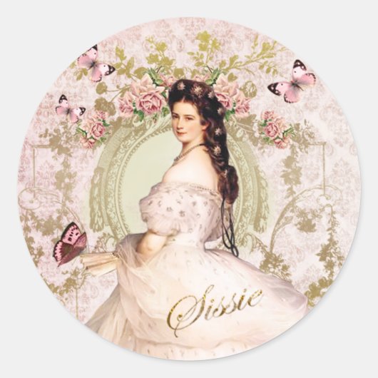 Elisabeth of Bavaria, Empress of Austria Sissi Ronde Sticker (Voorkant)