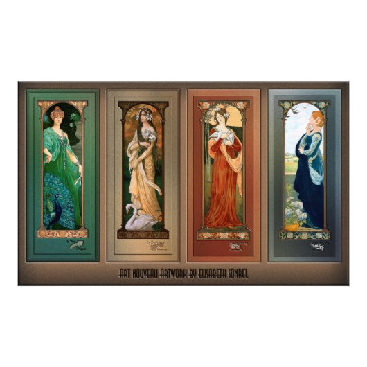 Élisabeth Sonrel Art Nouveau Maiden Bird Series Foto Afdruk (Voorkant)