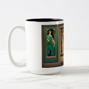 Élisabeth Sonrel Art Nouveau Maiden Bird Series Tweekleurige Koffiemok