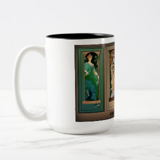 Élisabeth Sonrel Art Nouveau Maiden Bird Series Tweekleurige Koffiemok