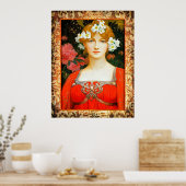 Elisabeth Sonrel schildert een meisje. Poster (Keuken)