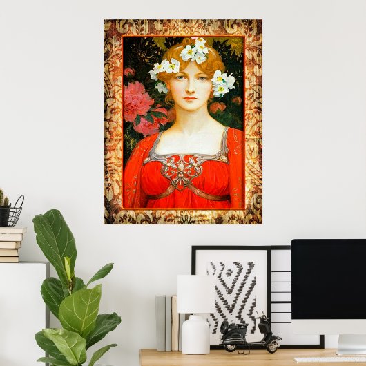 Elisabeth Sonrel schildert een meisje. Poster (Thuiskantoor)