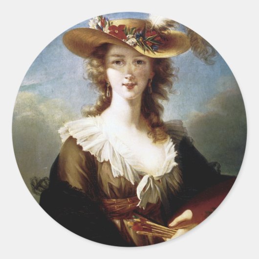 Elisabeth Vigee-Lebrun Self Portrait Ronde Sticker (Voorkant)