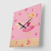 Elise Blonde Ballerina Wandklok (Hoek)