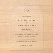 Elise Elegant Wedding Acryl Uitnodigingen (Voorkant)