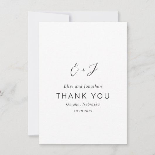 Elise Elegant Wedding Bedankkaart (Voorkant)
