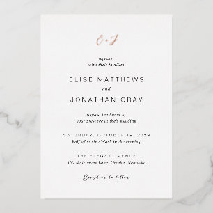 Elise Elegant Wedding Folie Uitnodiging