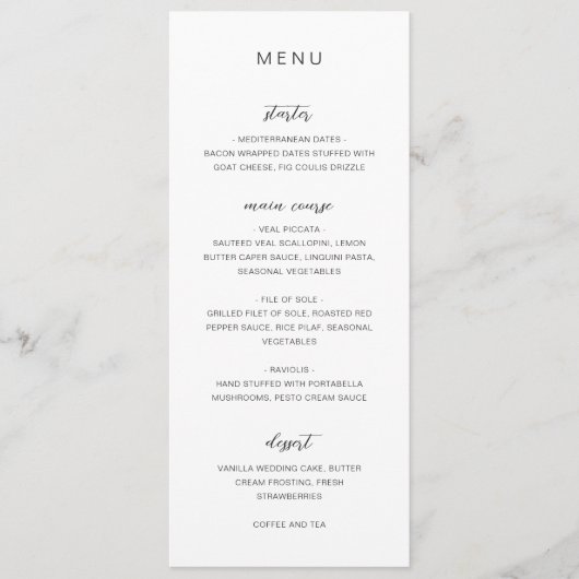 Elise Elegant Wedding Menu (Voorkant)