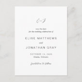 Elise Elegant Wedding Save the Date Aankondigingskaart (Voorkant)