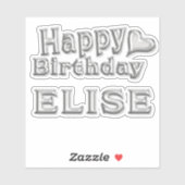 Elise Happy Birthday silver Aufkleber Sticker (Vel)