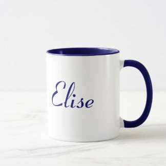 Elise naam mok mooi blauw en wit