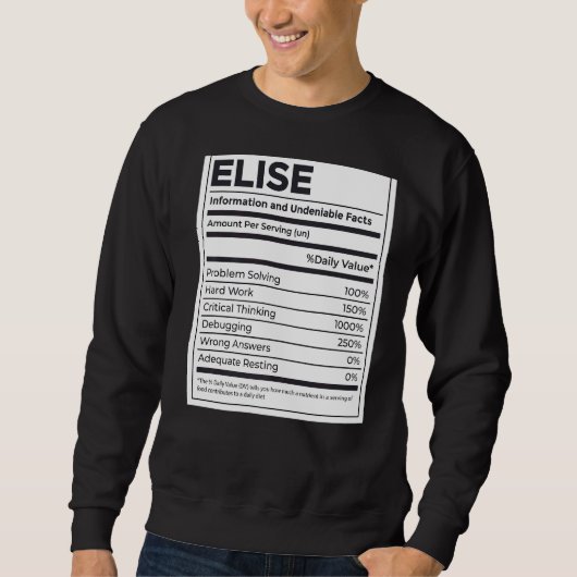 Elise Nutrition Information Problem Solution Hard Trui (Voorkant)