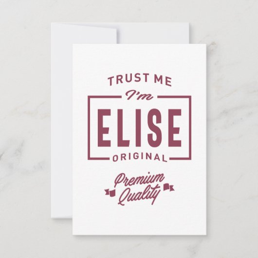 Elise Personalized Name Birthday Gift RSVP Kaartje (Voorkant)