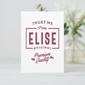 Elise Personalized Name Birthday Gift RSVP Kaartje (Staand voorkant)