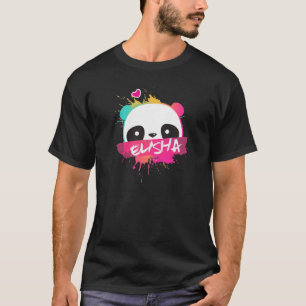 ELISHA - Mooie meisjesnaam met Schattige Panda T-shirt